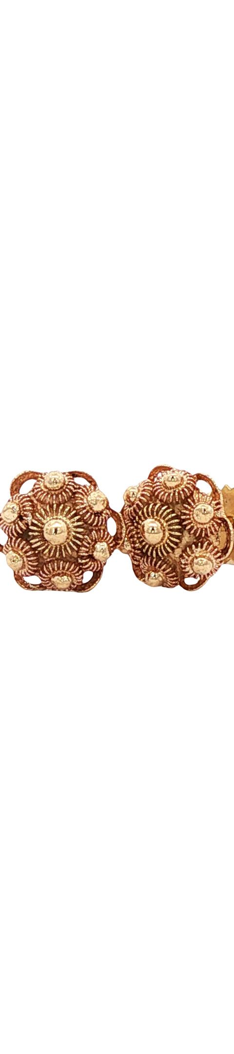 Vintage 14K Gold Zeeland Button Stud Earrings